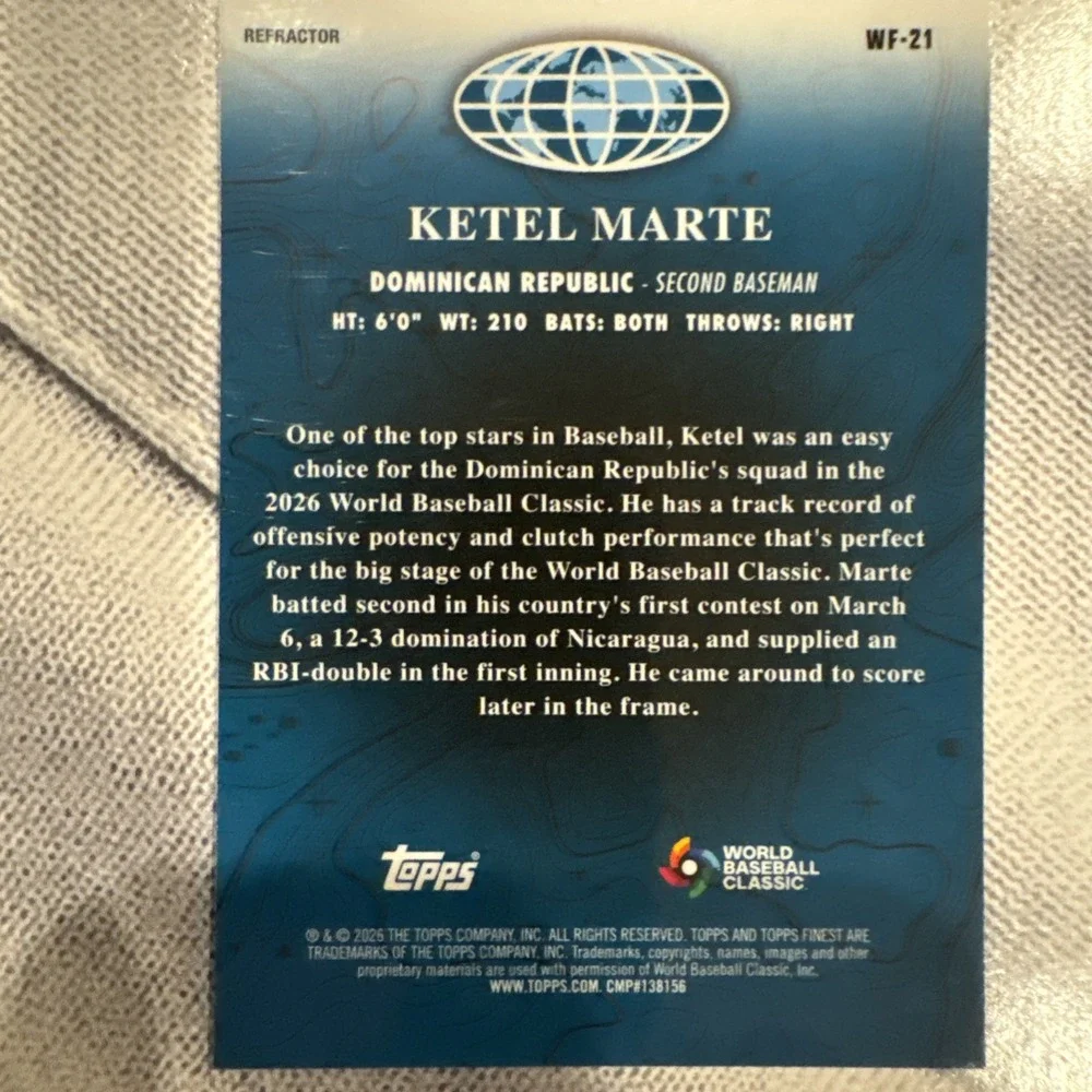 2026 Topps Finest World's Finest Ketel Marte #WF-21 ADb